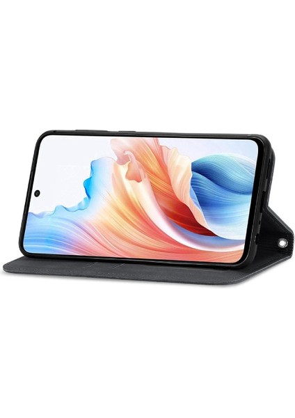 Oppo A2 5g Için Flip Case Deri Kılıf Darbeye Cüzdan Kapak Çevirin Basit (Yurt Dışından)