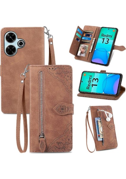 Xiaomi Redmi 13 4g Cüzdan Çok Renkli Iş Çoklu Kart Için Flip Case (Yurt Dışından)