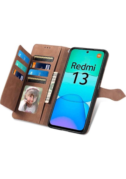 Xiaomi Redmi 13 4g Cüzdan Çok Renkli Iş Çoklu Kart Için Flip Case (Yurt Dışından)