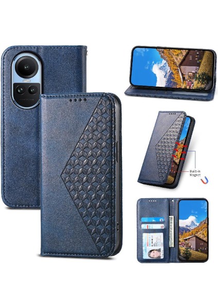 Oppo Oppo 10 5g Günlük Kullanım Için Flip Case Eşkenar Dörtgen Şekli Cüzdan Standı El (Yurt Dışından)