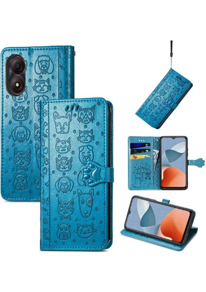 Zte A34 Karikatür Hayvanlar Için Flip Case Kısa Kayış Deri Kılıf Kapak Çevirin (Yurt Dışından) fiyatları