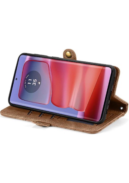 Motorola Kenar 50 Pro Için Flip Case Kapak Cüzdan Darbeye Basit (Yurt Dışından)