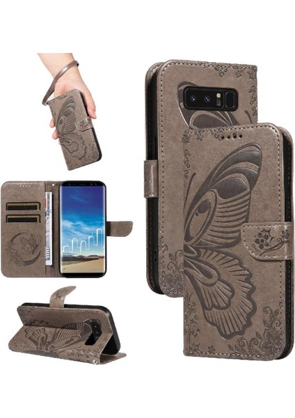 Kredi Kartı Yuvası Ayrılabilir El ile Samsung Galaxy Not 8 Için Flip Case (Yurt Dışından)