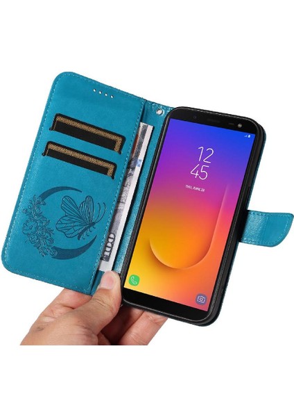 Samsung Galaxy J6 2018 Için Flip Case Ayrılabilir El Kayışı Kabartmalı Yüksek (Yurt Dışından)