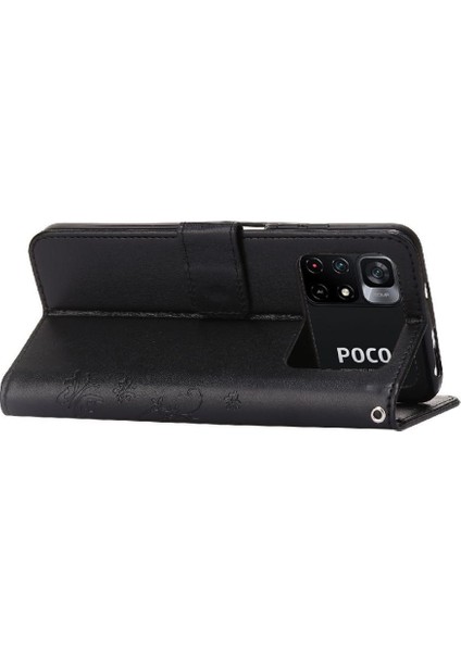 Xiaomi Poco M4 Pro 4g Için Pu Deri Manyetik Kapatma Kartı Durumda Bilek (Yurt Dışından) modelleri