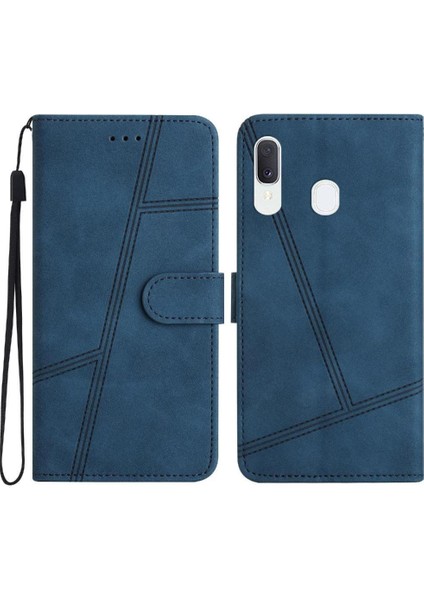 Samsung Galaxy A20E Cüzdan Pu Deri Kart Yuvaları Için Flip Case Tutucu Tam (Yurt Dışından)