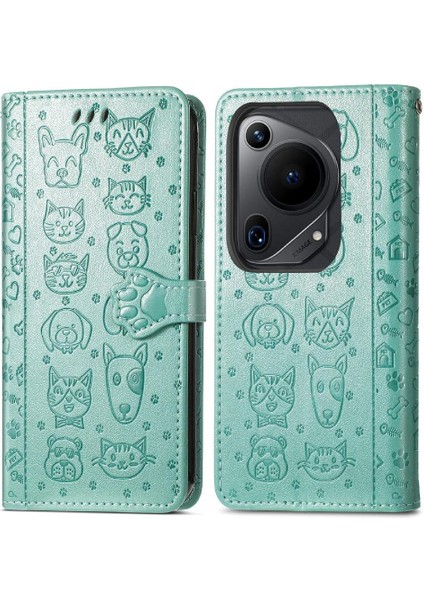 Huawei Pura 70 Ultra Darbeye Kısa Kayış Karikatür Hayvanlar Için Flip Case (Yurt Dışından) fırsatları