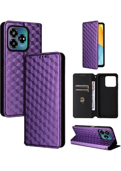 Zte Axon 60 Lite Kart Yuvaları Tutucu Manyetik Kapatma Cüzdan Pu (Yurt Dışından)