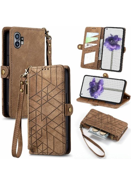 Nothing Flip Case Telefon 1 Darbeye Kapak Cüzdan Basit Deri (Yurt Dışından)