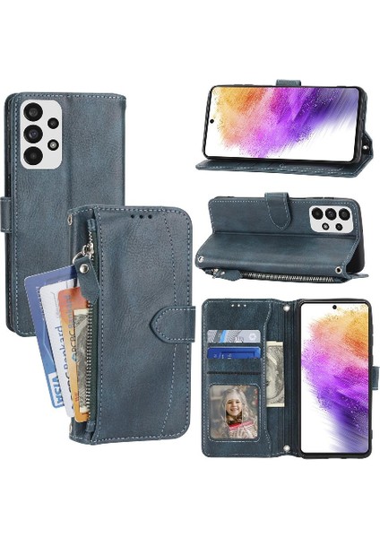 Samsung Galaxy A73 5g Kayış Kart Tutucu Kickstand Pu Için Flip Case (Yurt Dışından)