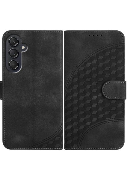 Samsung Galaxy M55 Darbeye Deri Kılıf Için Flip Case Geometrik Desen (Yurt Dışından)