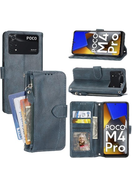 Xiaomi Poco M4 Pro 4g Için Flip Case Pu Deri Kart Tutucu Kayış Manyetik (Yurt Dışından)