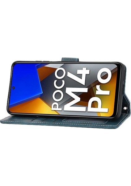 Xiaomi Poco M4 Pro 4g Için Flip Case Pu Deri Kart Tutucu Kayış Manyetik (Yurt Dışından)