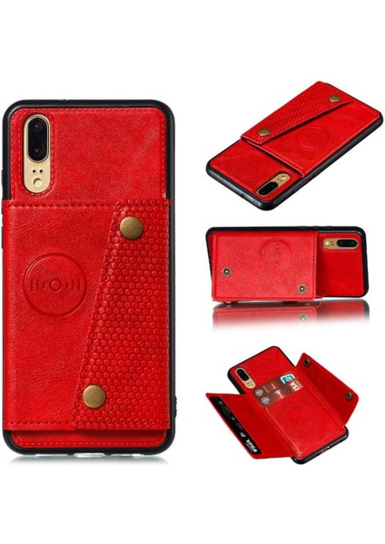 Cüzdan Kılıf Için Huawei P20 Darbeye Koruyucu Buit Demir Cüzdan Kılıf (Yurt Dışından)