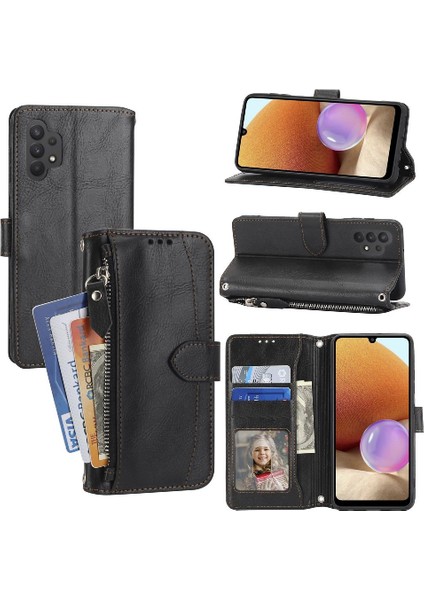Samsung Galaxy A32 4g Pu Deri Manyetik Kapatma Kickstand Için Flip Case (Yurt Dışından)