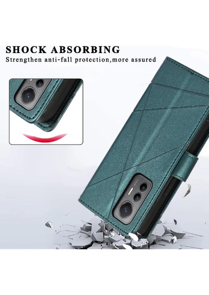 Xiaomi 12 Lite Için Flip Case Şok Emici Üç Kart Yuvaları Darbeye (Yurt Dışından)