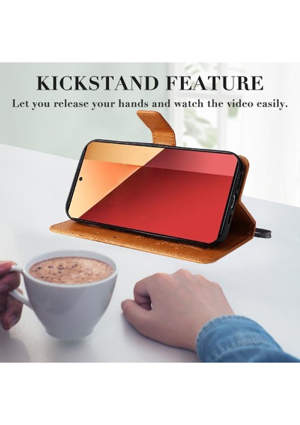 Xiaomi Poco M6 Pro 4g Için Flip Case Pu Deri Kart Yuvası Standı ile Çevirin (Yurt Dışından)