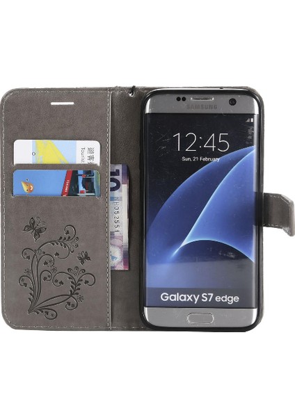 Samsung Galaxy S7 Kenar Flip Kickstand Darbeye Kapak Pu Deri (Yurt Dışından)