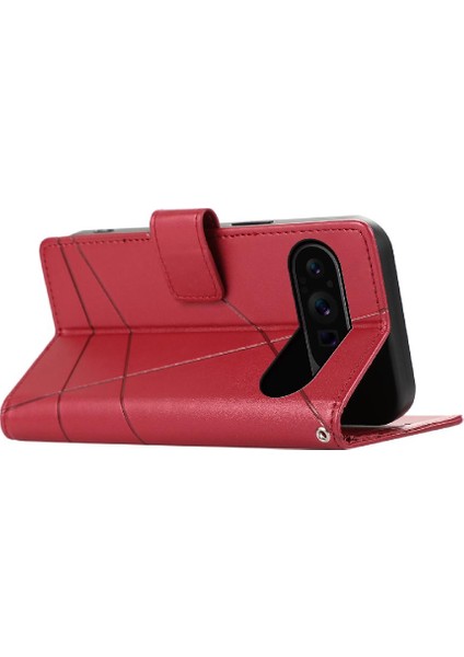 Google Piksel 9 Pro Için Flip Case Kickstand Şok Emici Darbeye (Yurt Dışından)
