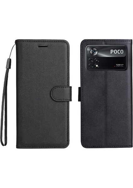 Xiaomi Poco X4 Pro 5g Için Flip Case Klasik Düz Renk Iş Cüzdan (Yurt Dışından)