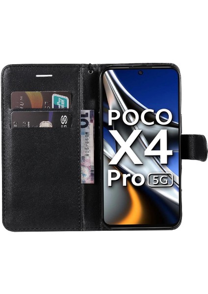 Xiaomi Poco X4 Pro 5g Için Flip Case Klasik Düz Renk Iş Cüzdan (Yurt Dışından)