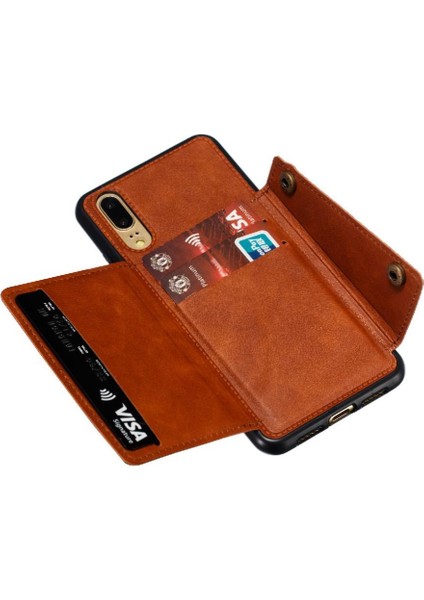 Cüzdan Kılıf Için Huawei P20 Darbeye Koruyucu Buit Demir Cüzdan Kılıf (Yurt Dışından)