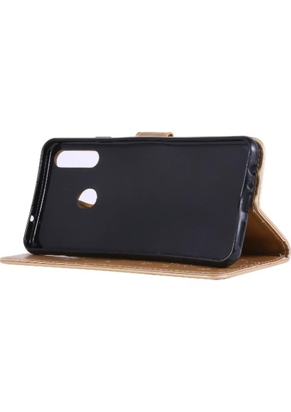 Samsung Galaxy A20S Kickstand Pu Deri Kart Tutucu Bilek Için Filp Durumda (Yurt Dışından)
