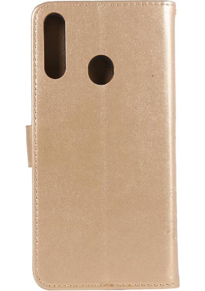 Samsung Galaxy A20S Kickstand Pu Deri Kart Tutucu Bilek Için Filp Durumda (Yurt Dışından)