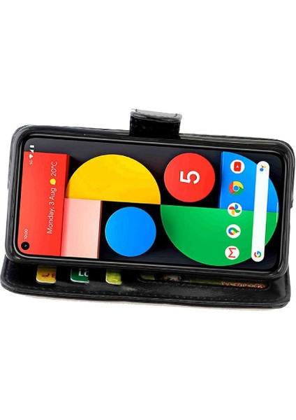 Google Piksel 5 Manyetik Kapatma Kart Tutucu Pu Deri Için Flip Case (Yurt Dışından)
