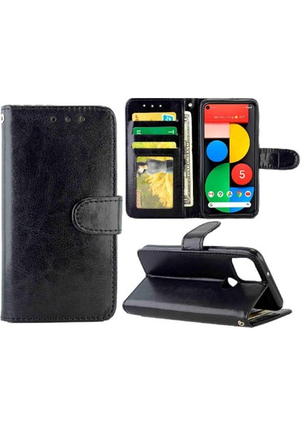 Google Piksel 5 Manyetik Kapatma Kart Tutucu Pu Deri Için Flip Case (Yurt Dışından)