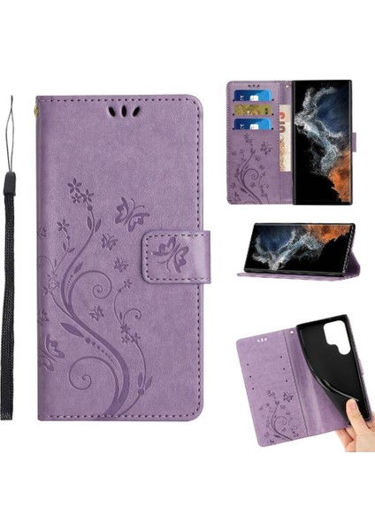 Samsung Galaxy S23 Ultra Kickstand Manyetik Kapatma Bilek Pu Için Filp Durumda (Yurt Dışından)
