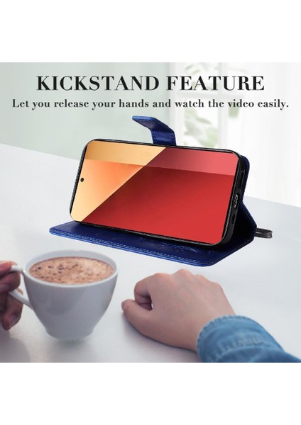 Xiaomi Poco M6 Pro 4g Için Flip Case Pu Deri Kart Yuvası Standı ile Çevirin (Yurt Dışından)