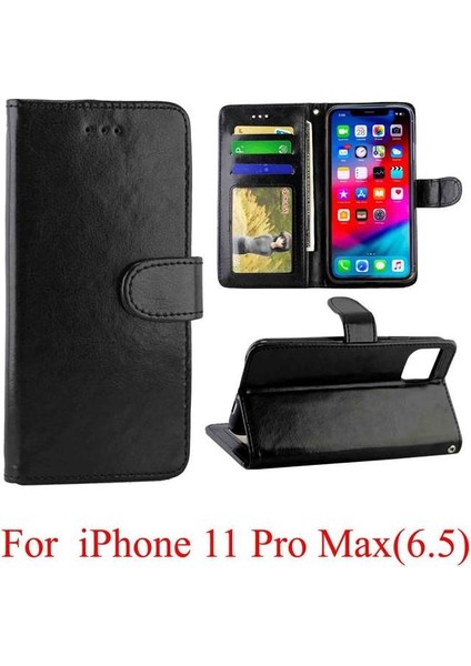 IPhone 11 Için Flip Case Pro Max Darbeye Pu Deri Kickstand Kart (Yurt Dışından)