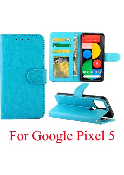 Google Piksel 5 Manyetik Kapatma Kart Tutucu Pu Deri Için Flip Case (Yurt Dışından)