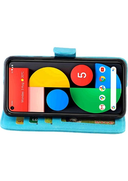 Google Piksel 5 Manyetik Kapatma Kart Tutucu Pu Deri Için Flip Case (Yurt Dışından)