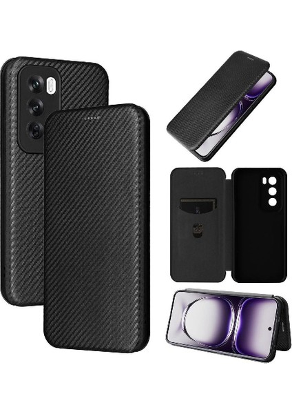 Oppo Oppo 12 5g Manyetik Karbon Fiber Tam Koruma Flip Case Için Flip Case (Yurt Dışından)