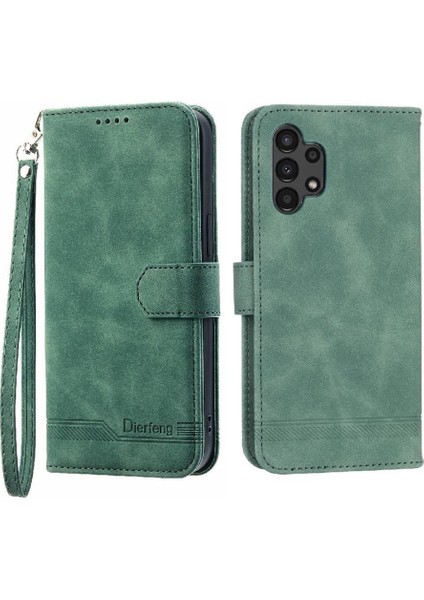Samsung Galaxy A13 Premium Kart Yuvaları Bileklik Manyetik Için Flip Case (Yurt Dışından)