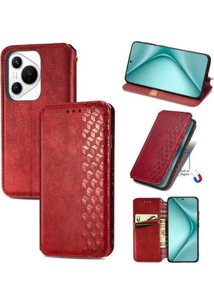 Huawei Pura 70 Cüzdan Fonksiyonu Için Flip Case Kapak Zarif Deri (Yurt Dışından)