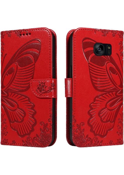 Kredi Kartı Yuvası Yüksek Kaliteli Deri ile Samsung Galaxy S7 Için Flip Case (Yurt Dışından)