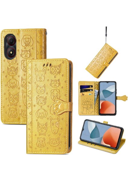 Zte A34 Karikatür Hayvanlar Için Flip Case Kısa Kayış Deri Kılıf Kapak Çevirin (Yurt Dışından) fiyatları