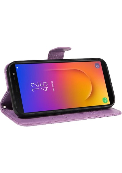 Samsung Galaxy J6 2018 Için Flip Case Ayrılabilir El Kayışı Kabartmalı Yüksek (Yurt Dışından)