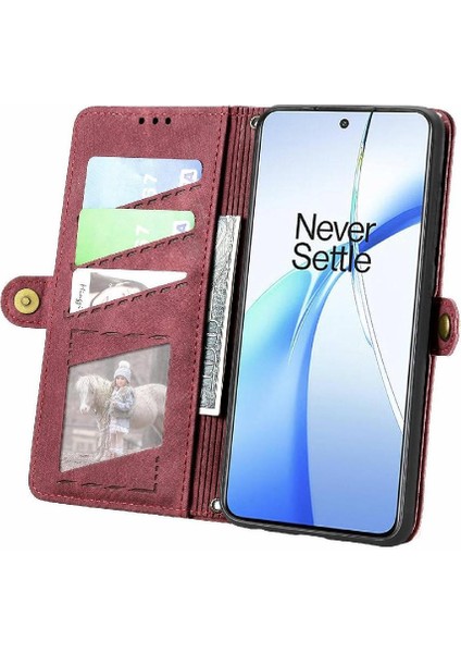 Oneplus Nord Ce4 Için Flip Case Basit Iş Cüzdan Darbeye Deri (Yurt Dışından)