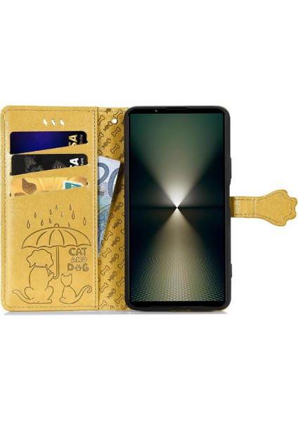 Sony Xperia 1 Vı Karikatür Hayvanlar Için Flip Case Deri Kılıf Kapak Çevirin (Yurt Dışından)