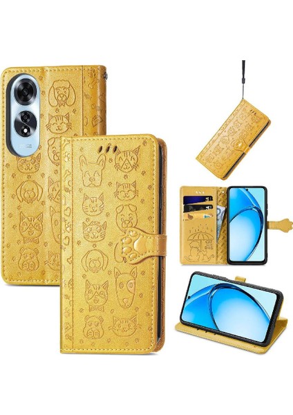 Oppo A60 4g Flip Kapak Için Flip Case Kısa Kayış Deri Kılıf Karikatür (Yurt Dışından) fırsatları