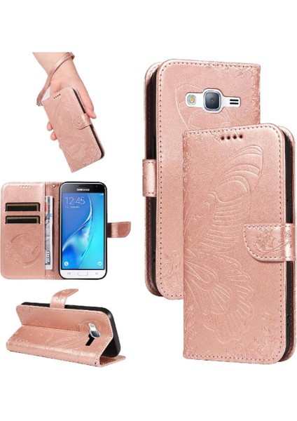 Manyi Mall Kredi Kartı Yuvası Ayrılabilir El ile Samsung Galaxy J3 2016 Için Flip Case (Yurt Dışından)