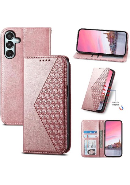 Manyi Mall Samsung Galaxy Flip Eşkenar Dörtgen Şekli El Kayışı Cüzdan Günlük Kullanım Için Flip Case (Yurt Dışından)