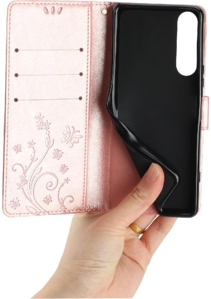 Sony Xperia 5 V Kickstand Kart Tutucu Için Filp Durumda Manyetik Kapatma Bilek (Yurt Dışından)