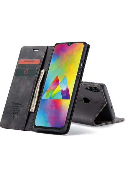 Manyi Mall Samsung Galaxy M20 Flip Folio Kitap Manyetik Kapatma Vintage Için Flip Case (Yurt Dışından)