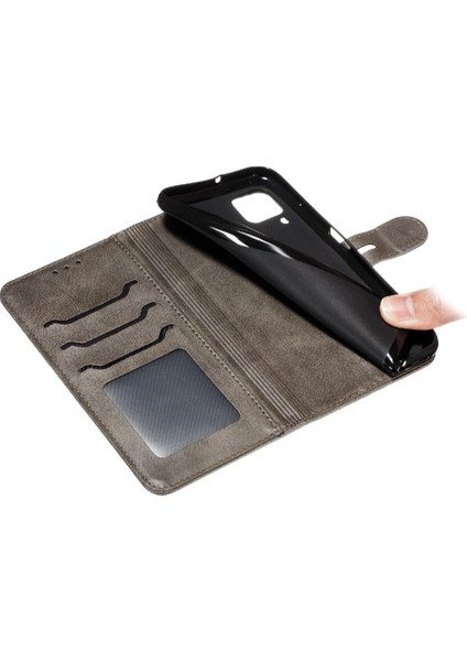 Huawei P40 Lite Manyetik Kapatma Kickstand Kabartmalı Kart Için Cüzdan Kılıf (Yurt Dışından)