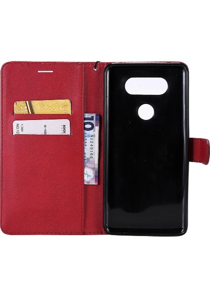 Lg V20 Için Flip Case Kart ile Yüksek Kaliteli Deri Klasik Düz Renk (Yurt Dışından) indirimleri